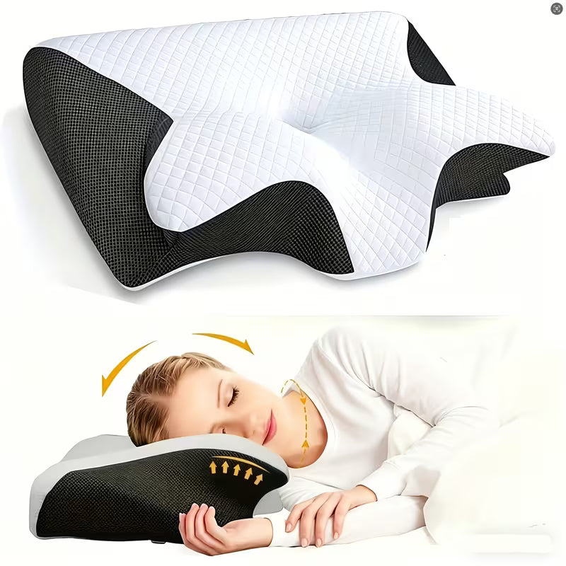 Comfortabel Nek Kussen, Contour Design, Zachte En Stevige Ondersteuning, Zwart, Effen Kleur